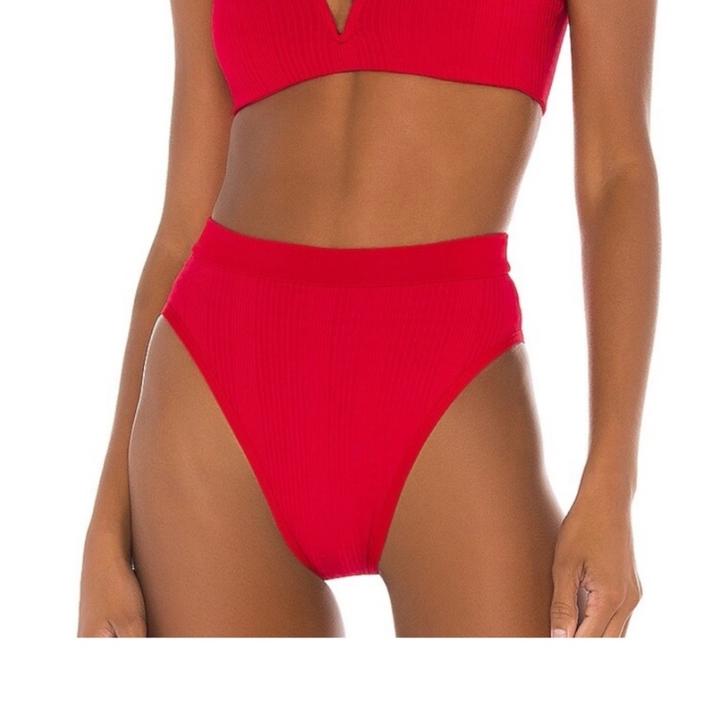 L*Space Frenchi Bitsy Cut Ribbed Bikini Swim Bottom NWOT Size M